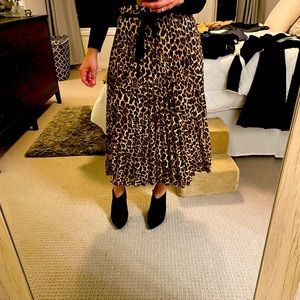Animal print midi skirt